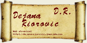Dejana Riorović vizit kartica